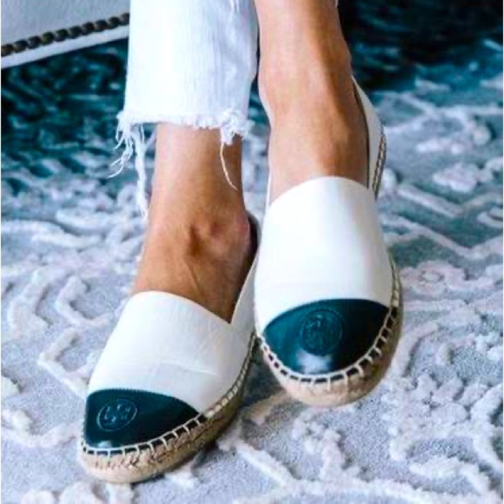 NWT Tory Burch Color Block Espadrille Flats Size 10